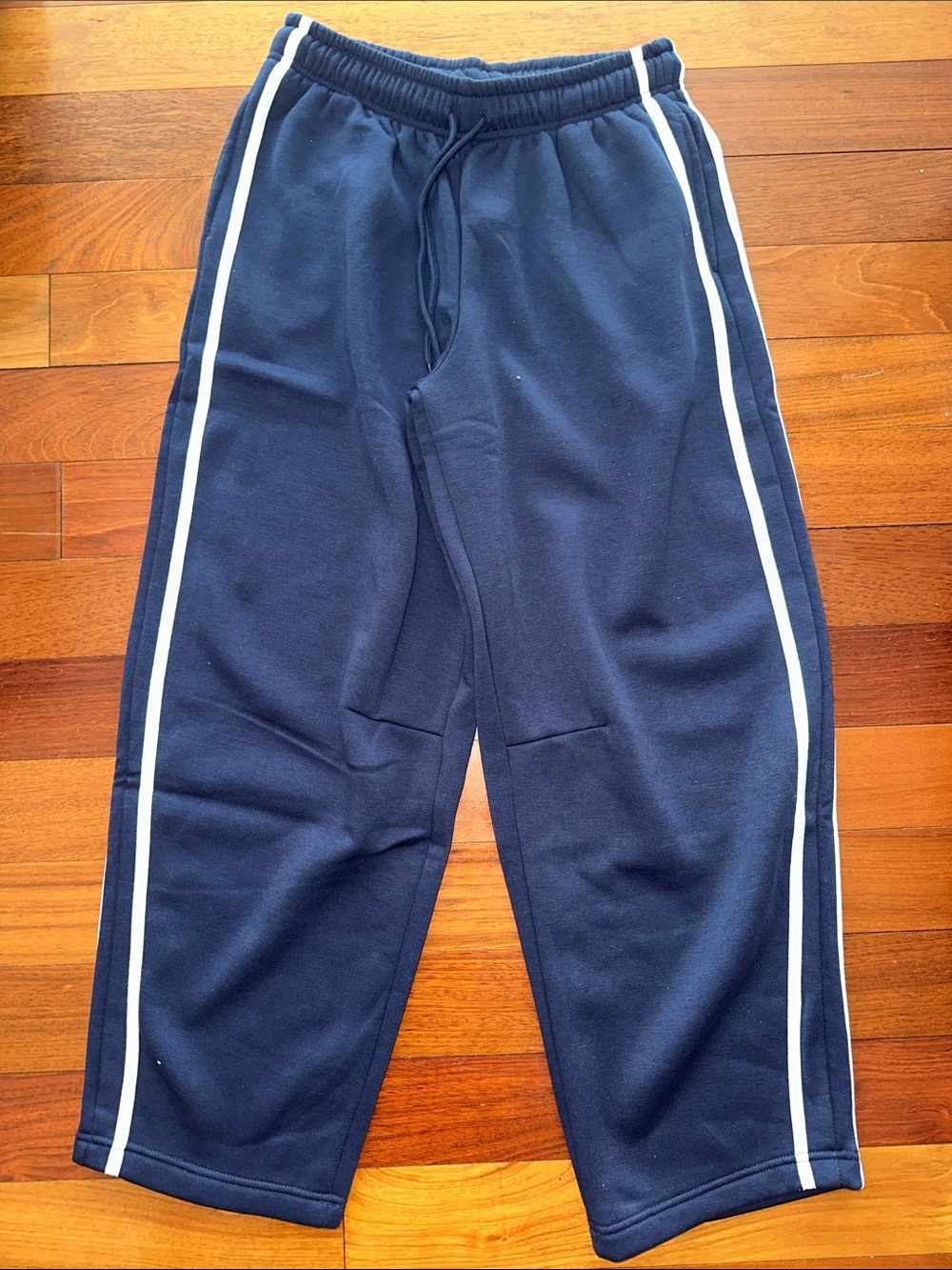Forever 21 Dark Blue Jogger Sweatpants with White Stripe Accent